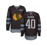 Men Adidas Chicago Blackhawks #40 John Hayden Black 1917-2017 100th Anniversary Stitched NHL Jersey