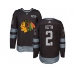 Men's Adidas Chicago Blackhawks #2 Duncan Keith Authentic Black 1917-2017 100th Anniversary NHL Jersey