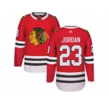 Men's Adidas Chicago Blackhawks #23 Michael Jordan Authentic Red Home NHL Jersey
