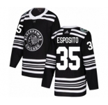 Men's Adidas Chicago Blackhawks #35 Tony Esposito Authentic Black 2019 Winter Classic NHL Jersey
