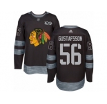 Men's Adidas Chicago Blackhawks #56 Erik Gustafsson Authentic Black 1917-2017 100th Anniversary NHL Jersey