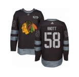 Men's Adidas Chicago Blackhawks #58 Graham Knott Authentic Black 1917-2017 100th Anniversary NHL Jersey