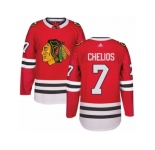 Men's Adidas Chicago Blackhawks #7 Chris Chelios Authentic Red Home NHL Jersey