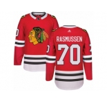 Men's Adidas Chicago Blackhawks #70 Dennis Rasmussen Authentic Red Home NHL Jersey