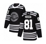 Men's Adidas Chicago Blackhawks #81 Marian Hossa Authentic Black 2019 Winter Classic NHL Jersey