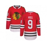 Men's Adidas Chicago Blackhawks #9 Bobby Hull Authentic Red Home NHL Jersey
