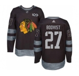 Men's Blackhawks #27 Adam Boqvist Black 1917-2017 100th Anniversary Stitched Hockey Jersey