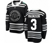 Men's Chicago Blackhawks #3 Keith Magnuson Black 2019 Winter Classic Fanatics Branded Breakaway NHL Jersey