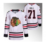 Men's Chicago Blackhawks #71 Taylor Hall White Stitched Hockey Jersey