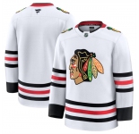 Men's Chicago Blackhawks Blank White 2024-25 Away Stitched Hockey Jersey