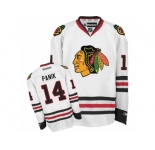 Men's Reebok Chicago Blackhawks #14 Richard Panik Premier White Away NHL Jersey