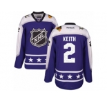 Men's Reebok Chicago Blackhawks #2 Duncan Keith Authentic Purple Central Division 2017 All-Star NHL Jersey