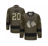 Men's Reebok Chicago Blackhawks #20 Brandon Saad Premier Green Salute to Service NHL Jersey