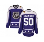 Men's Reebok Chicago Blackhawks #50 Corey Crawford Authentic Purple Central Division 2017 All-Star NHL Jersey