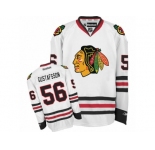 Men's Reebok Chicago Blackhawks #56 Erik Gustafsson Authentic White Away NHL Jersey