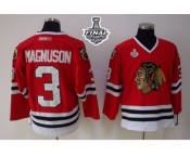 NHL Blackhawks #3 Keith Magnuson Red 2015 Stanley Cup Stitched Jerseys