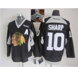 NHL Chicago Blackhawks #10 Patrick Sharp Black Practice 2015 Stanley Cup Champions jerseys