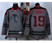 NHL Chicago Blackhawks #19 Jonathan Toews Charcoal Cross Check Fashion 2015 Stanley Cup Champions jerseys