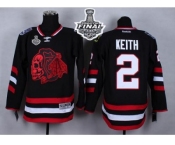 NHL Chicago Blackhawks #2 Duncan Keith Black(Red Skull) 2014 Stadium Series 2015 Stanley Cup Stitched Jerseys