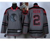 NHL Chicago Blackhawks #2 Duncan Keith Charcoal Cross Check Fashion 2015 Stanley Cup Champions jerseys