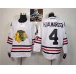 NHL Chicago Blackhawks #4 Niklas Hjalmarsson 2015 Winter Classic White 2015 Stanley Cup Champions jerseys