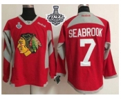 NHL Chicago Blackhawks #7 Brent Seabrook Red Practice 2015 Stanley Cup Stitched Jerseys
