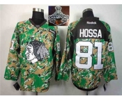 NHL Chicago Blackhawks #81 Marian Hossa Camo Veterans Day Practice 2015 Stanley Cup Champions jerseys