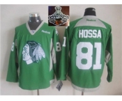 NHL Chicago Blackhawks #81 Marian Hossa Green Practice 2015 Stanley Cup Champions jerseys
