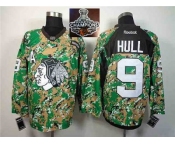 NHL Chicago Blackhawks #9 Bobby Hull Camo Veterans Day Practice 2015 Stanley Cup Champions jerseys