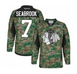 Reebok Chicago Blackhawks #7 Chris Chelios Authentic Camo Veterans Day Practice NHL Jersey