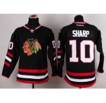 nhl jerseys chicago blackhawks #10 sharp black[2014 new stadium]