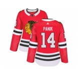Women Adidas Chicago Blackhawks #14 Richard Panik Red Home Authentic Stitched NHL Jersey