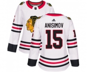 Women Adidas Chicago Blackhawks #15 Artem Anisimov Authentic White Away NHL Jersey