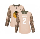 Women Adidas Chicago Blackhawks #2 Duncan Keith Camo Authentic 2017 Veterans Day Stitched NHL Jersey
