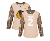 Women Adidas Chicago Blackhawks #2 Duncan Keith Camo Authentic 2017 Veterans Day Stitched NHL Jersey