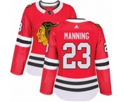 Women Adidas Chicago Blackhawks #23 Brandon Manning Authentic Red Home NHL Jersey