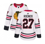 Women Adidas Chicago Blackhawks #27 Jeremy Roenick Authentic White Away NHL Jersey
