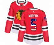 Women Adidas Chicago Blackhawks #5 Connor Murphy Authentic Red USA Flag Fashion NHL Jersey