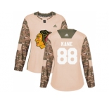 Women Adidas Chicago Blackhawks #88 Patrick Kane Camo Authentic 2017 Veterans Day Stitched NHL Jersey