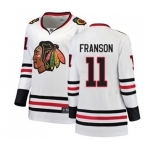 Women Chicago Blackhawks #11 Cody Franson Authentic White Away Fanatics Branded Breakaway NHL Jersey