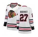 Women Chicago Blackhawks #27 Adam Boqvist Authentic White Away Fanatics Branded Breakaway NHL Jersey