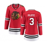 Women Chicago Blackhawks #3 Pierre Pilote Fanatics Branded Red Home Breakaway NHL Jersey