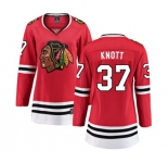 Women Chicago Blackhawks #37 Graham Knott Fanatics Branded Red Home Breakaway NHL Jersey