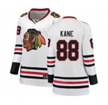 Women Chicago Blackhawks #88 Patrick Kane Authentic White Away Fanatics Branded Breakaway NHL Jersey
