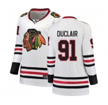 Women Chicago Blackhawks #91 Anthony Duclair Authentic White Away Fanatics Branded Breakaway NHL Jersey