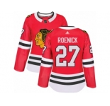 Women's Adidas Chicago Blackhawks #27 Jeremy Roenick Authentic Red Home NHL Jersey