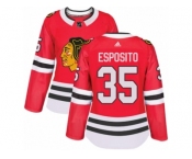 Women's Adidas Chicago Blackhawks #35 Tony Esposito Premier Red Home NHL Jersey