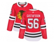 Women's Adidas Chicago Blackhawks #56 Erik Gustafsson Authentic Red Home NHL Jersey