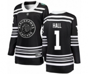 Women's Chicago Blackhawks #1 Glenn Hall Black 2019 Winter Classic Fanatics Branded Breakaway NHL Jersey