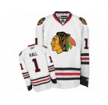 Women's Reebok Chicago Blackhawks #1 Glenn Hall Premier White Away NHL Jersey